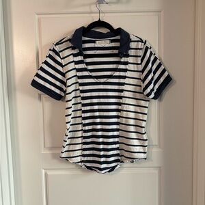 We The Free Navy and White Striped Top